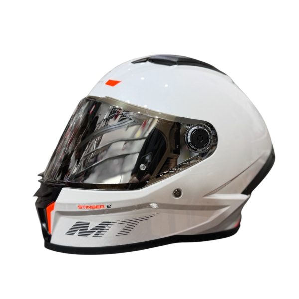 Casco MtHelmets Stinger2 Blanco Visor Espejado
