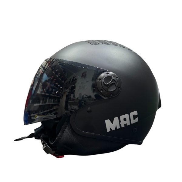 Casco Moto Abierto Mac Visor Negro