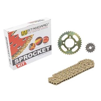 KIT TRANSMISION GILERA SMASH / HONDA WAVE 35 15 428H 108L CAD DORADA STD